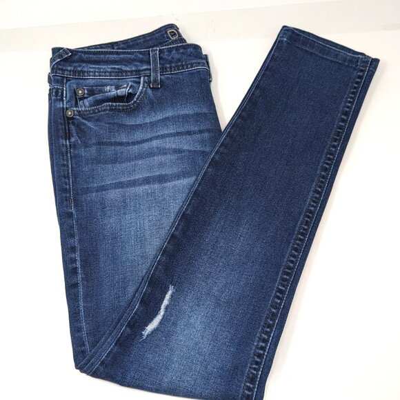 DL1961 Womens Low Rise Skinny Jeans Amanda Sz 28 x 29 Distressed Blue - Picture 3 of 16